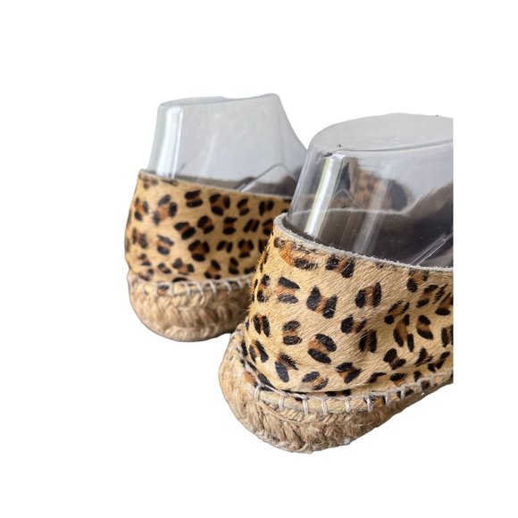 ALDO Leopard Print Faux Leather Fur Espadrille Slip On Flats Size 10/41 - Picture 3 of 6